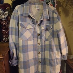 Plaid Button-Up Jacket